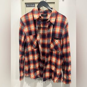 AMIRI logo detailed checkered shirt
